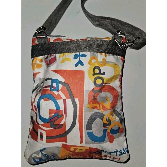 LeSportsac 3 Zipper Crossbody Purse Bag Multicolor Adjustable Strap 9”x7” - Picture 4 of 10